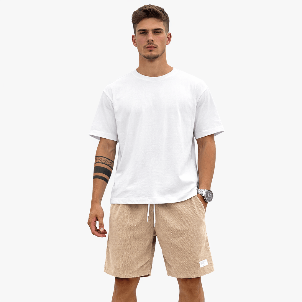 Ccoleeast-London Beige / XS ARI, Cotton Elastic Waist Shorts