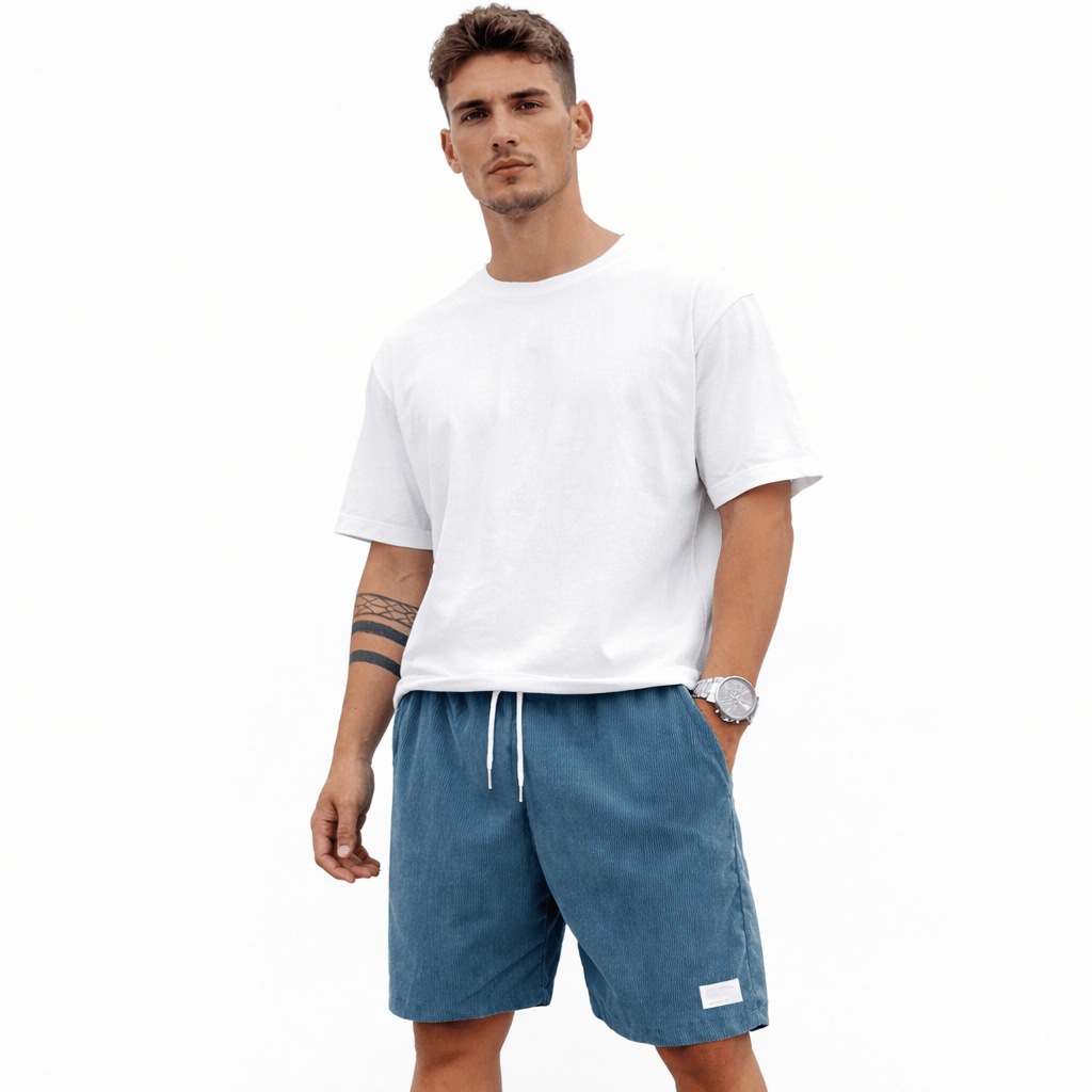 Ccoleeast-London Blue / XS ARI, Cotton Elastic Waist Shorts