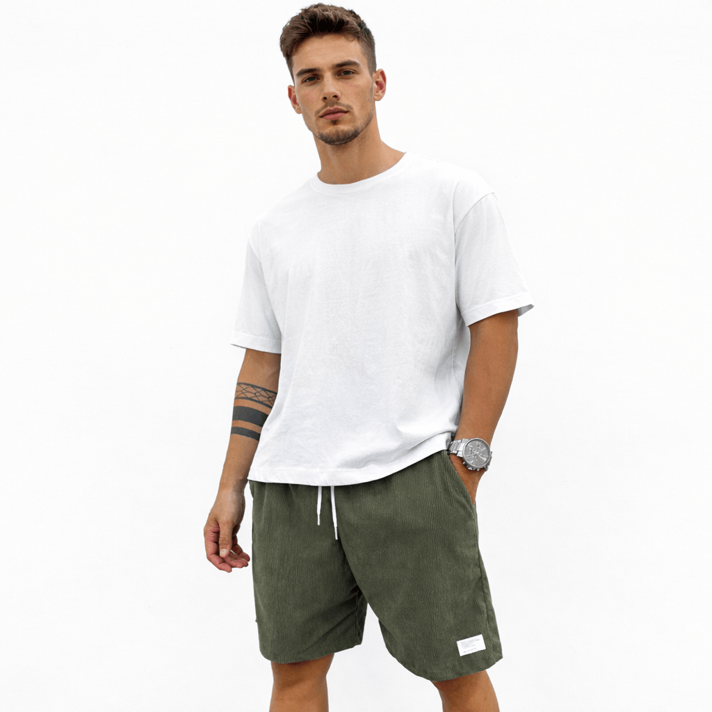 Ccoleeast-London Green / XS ARI, Cotton Elastic Waist Shorts