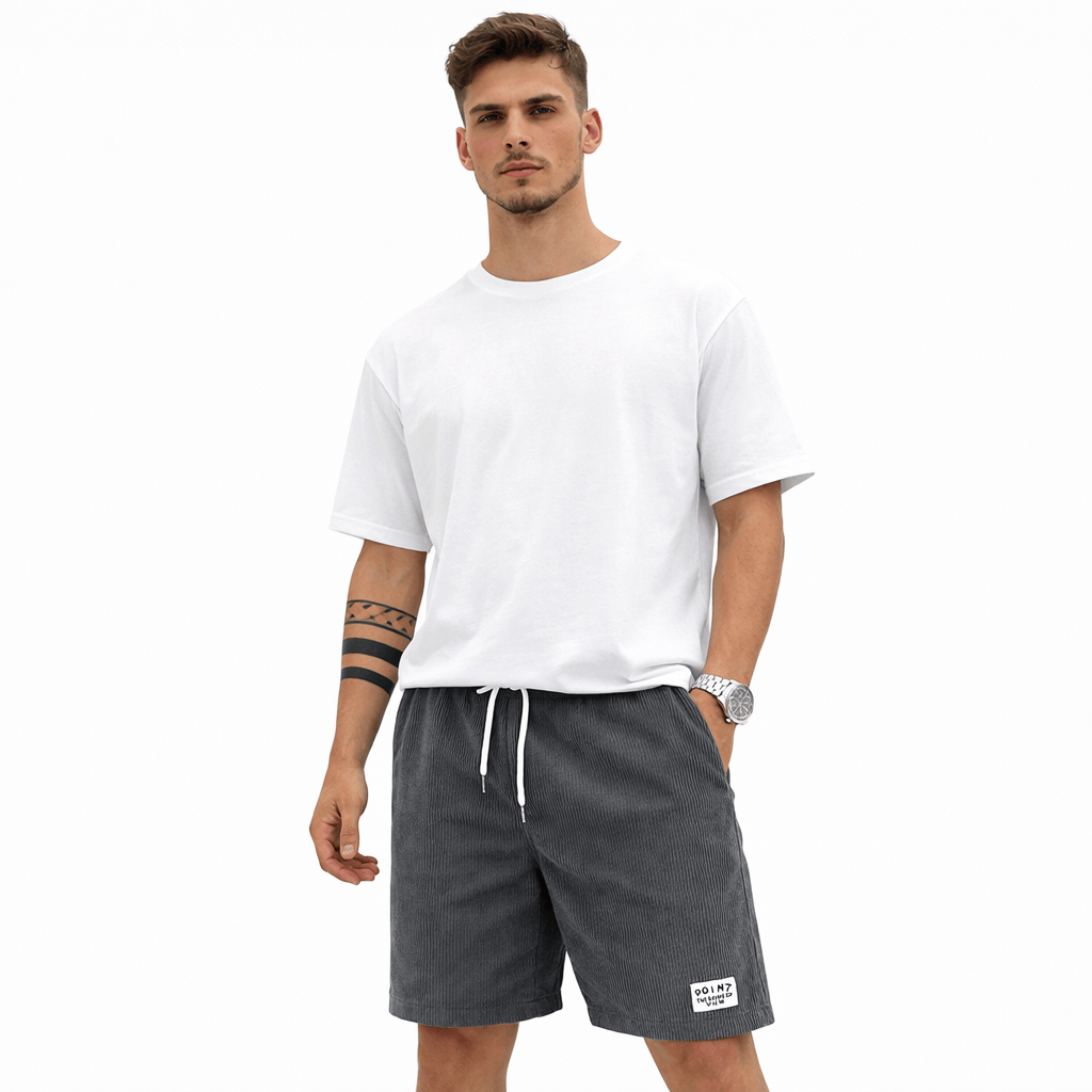 Ccoleeast-London Grey / XS ARI, Cotton Elastic Waist Shorts