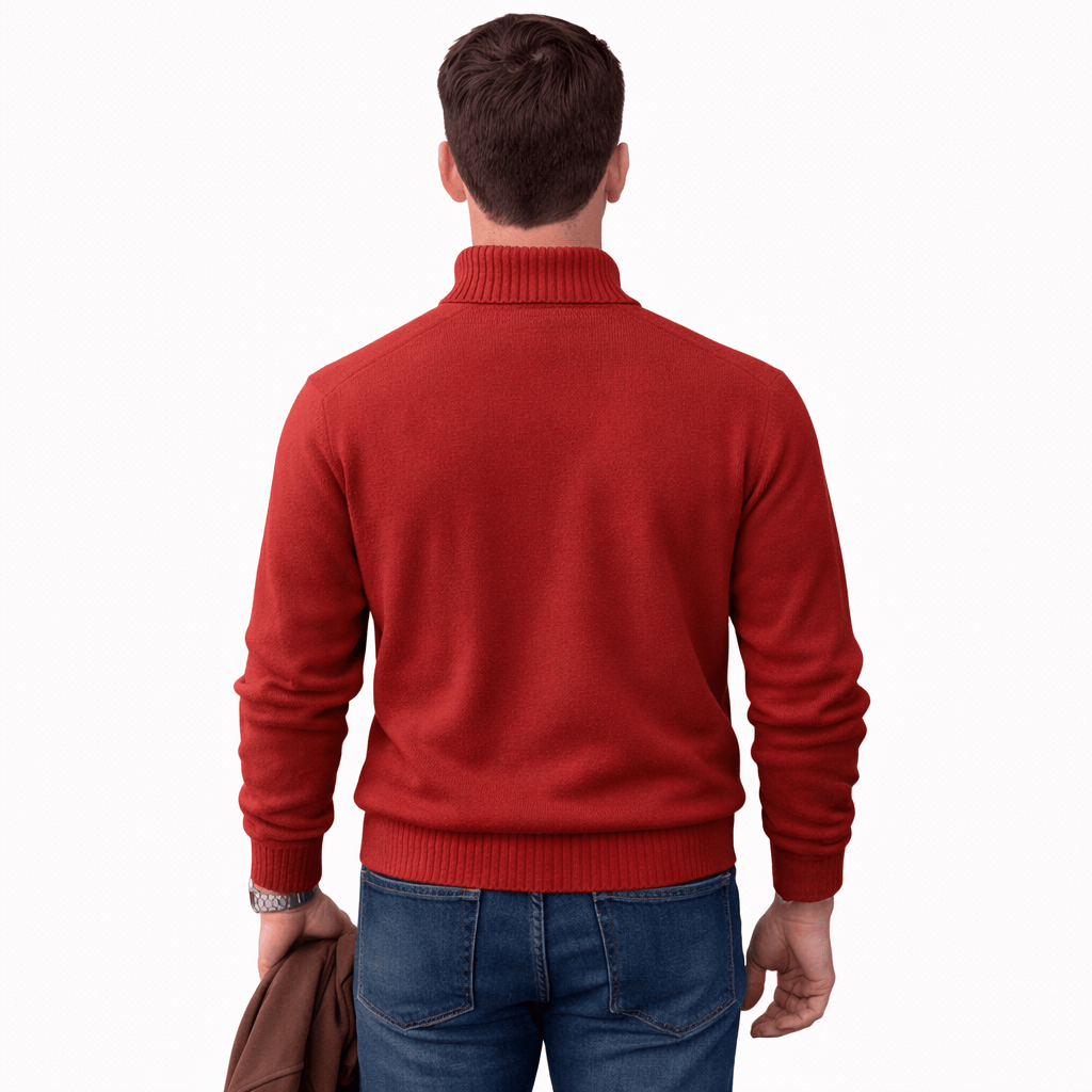 Coleeast-London ALAN, V-Neck Zip Polo Sweater
