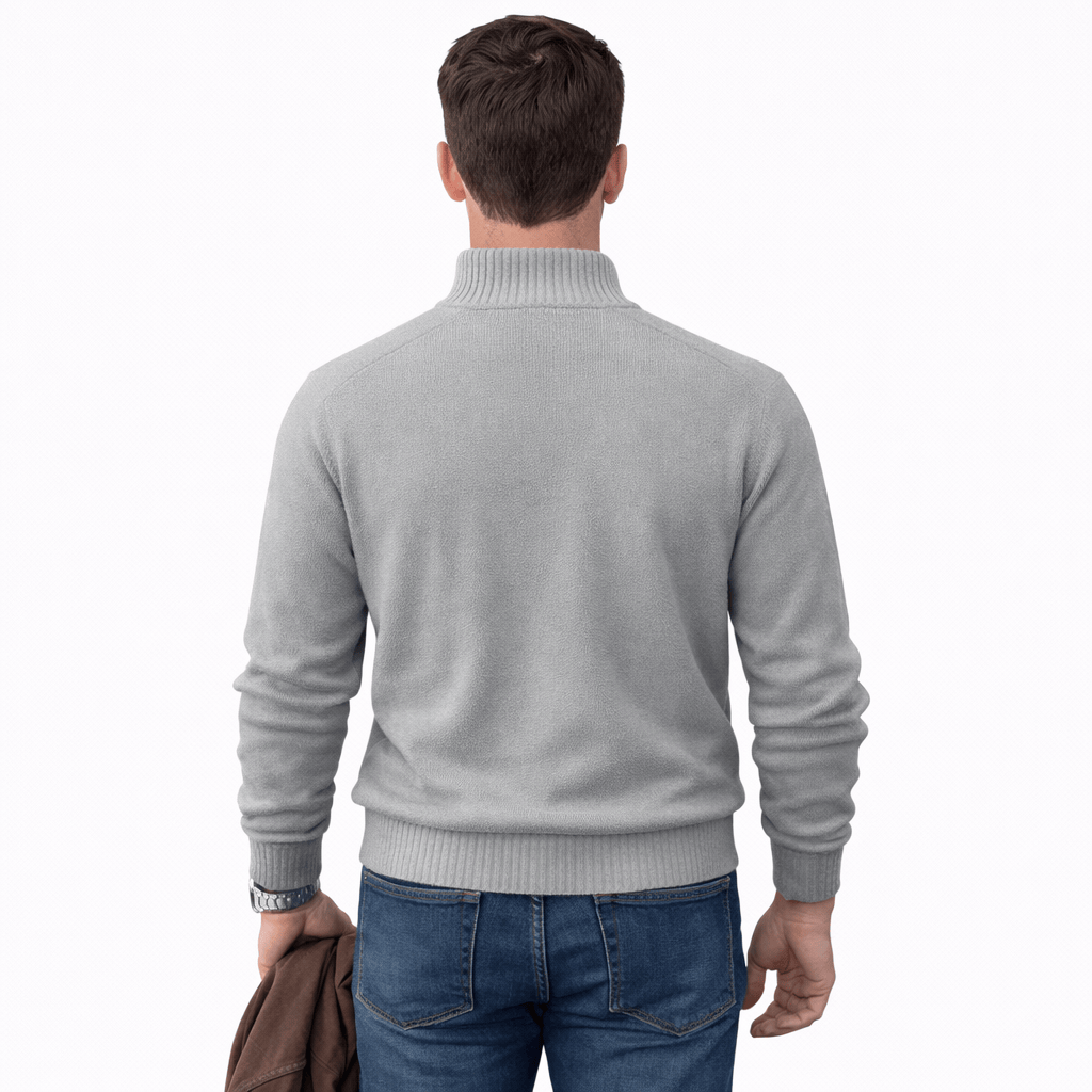Coleeast-London ALAN, V-Neck Zip Polo Sweater