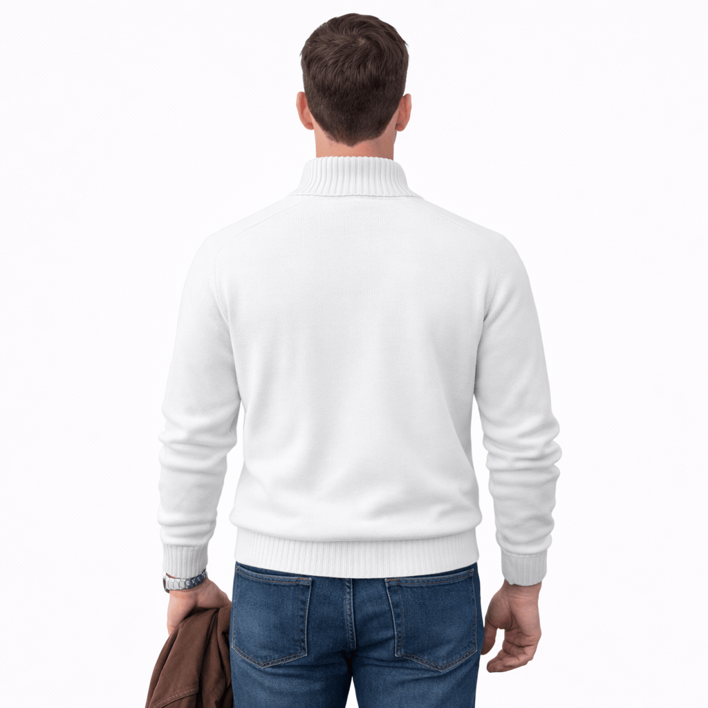 Coleeast-London ALAN, V-Neck Zip Polo Sweater