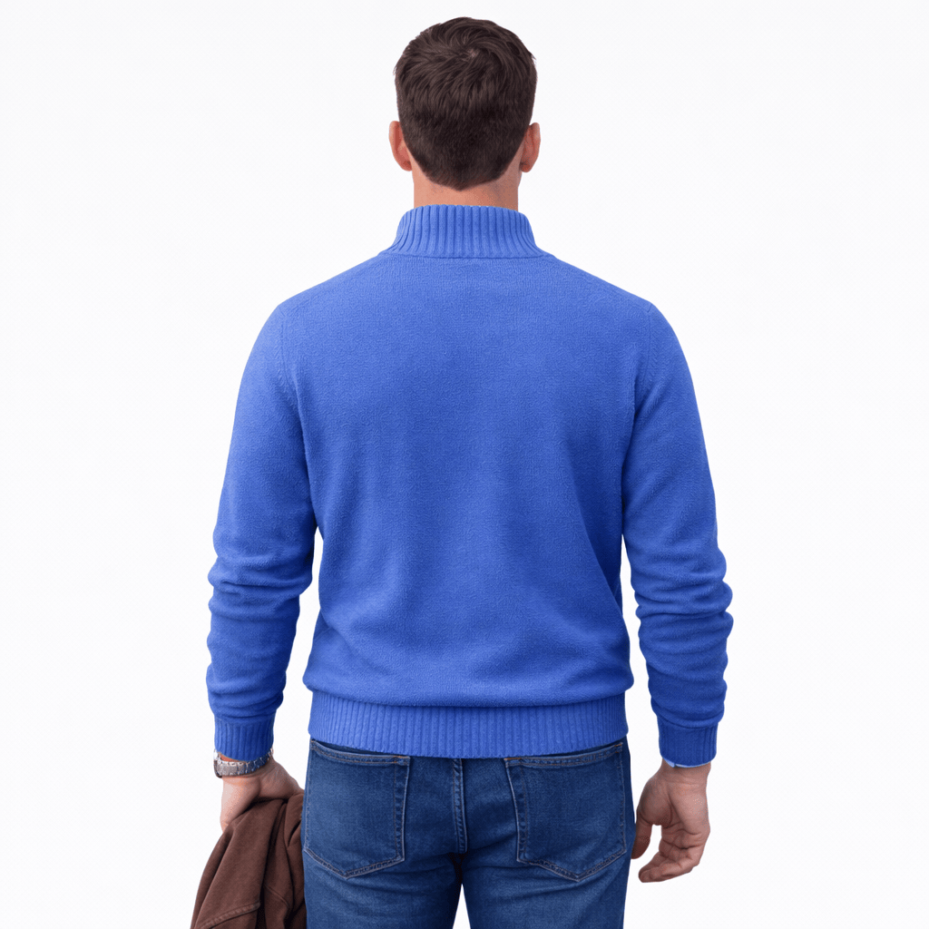 Coleeast-London ALAN, V-Neck Zip Polo Sweater