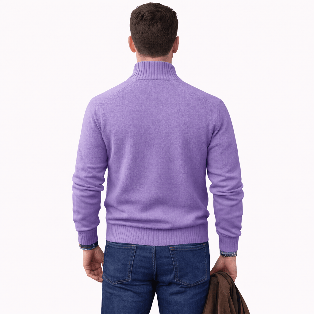 Coleeast-London ALAN, V-Neck Zip Polo Sweater