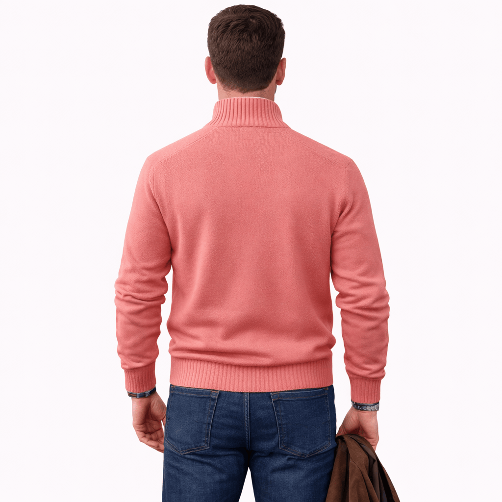 Coleeast-London ALAN, V-Neck Zip Polo Sweater