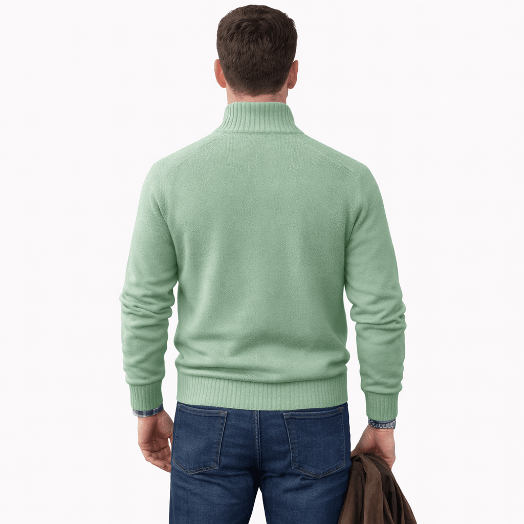 Coleeast-London ALAN, V-Neck Zip Polo Sweater