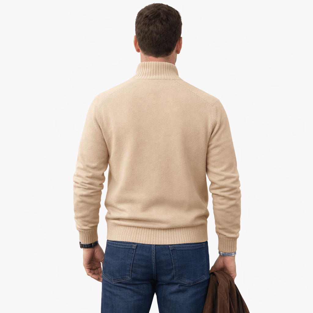 Coleeast-London ALAN, V-Neck Zip Polo Sweater