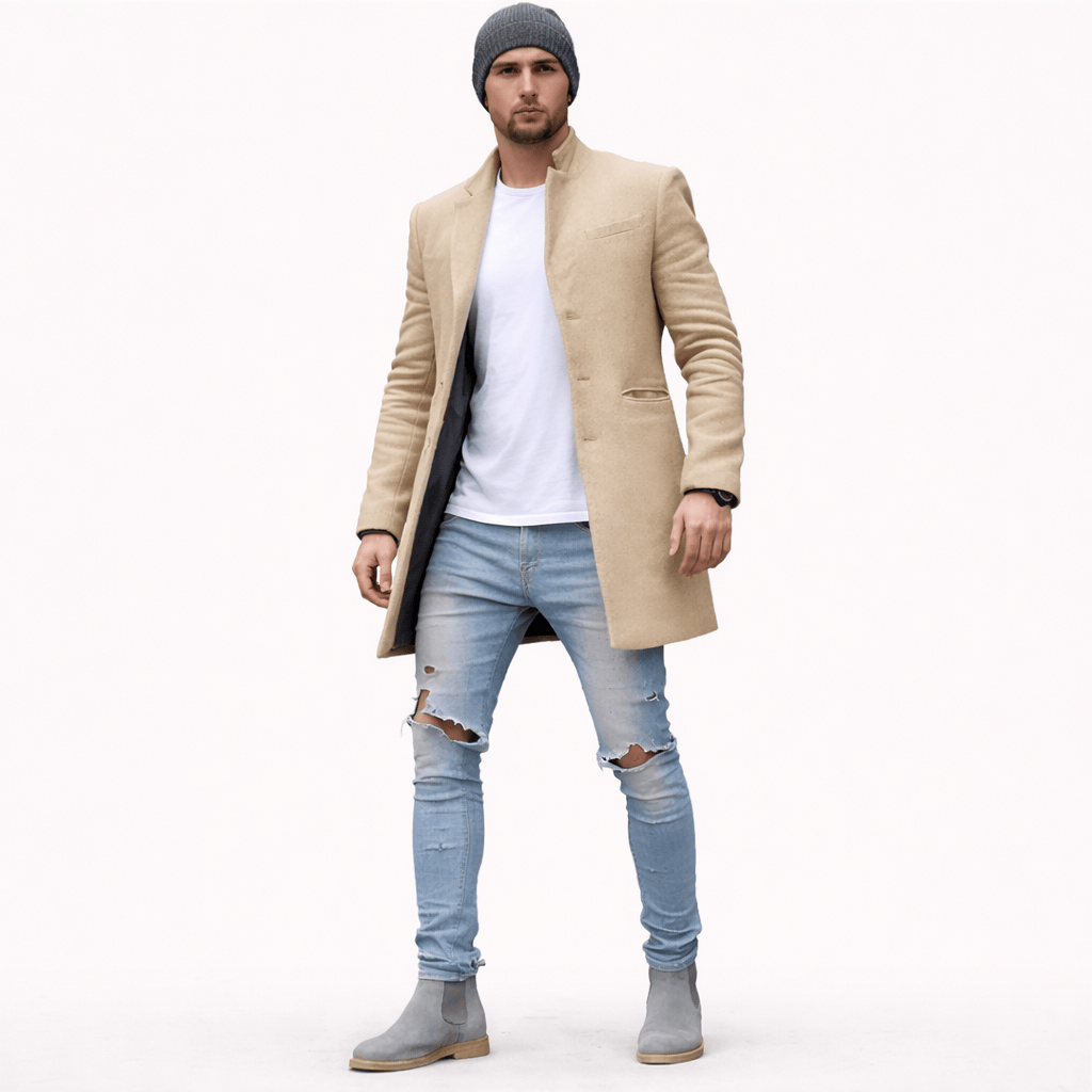 Coleeast-London Beige / XS DUKE, Round Neck Button Trench