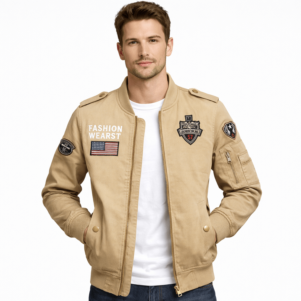 Coleeast-London Beige / XS FRASER, Cotton Blend Zip-Up Jacket