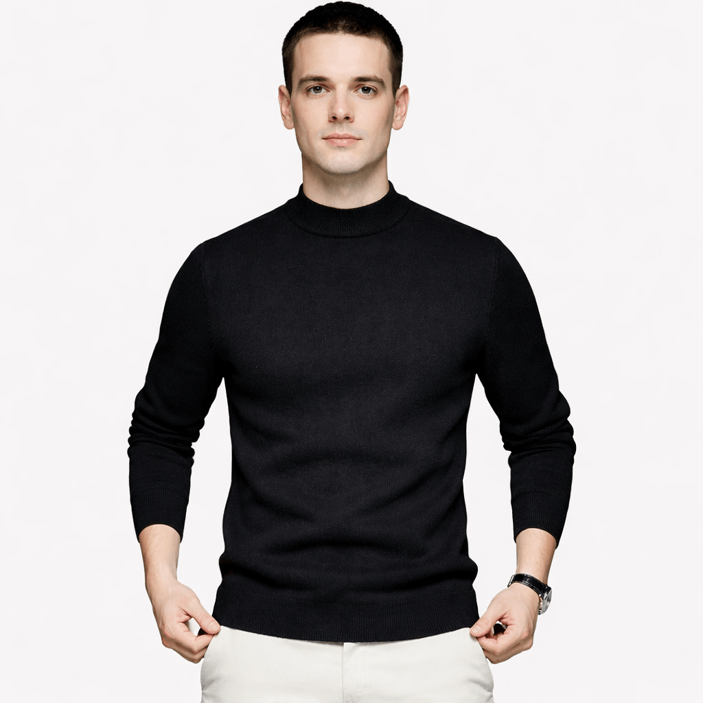 Coleeast-London Black / XS ADAM, Mock Neck Casual Sweater