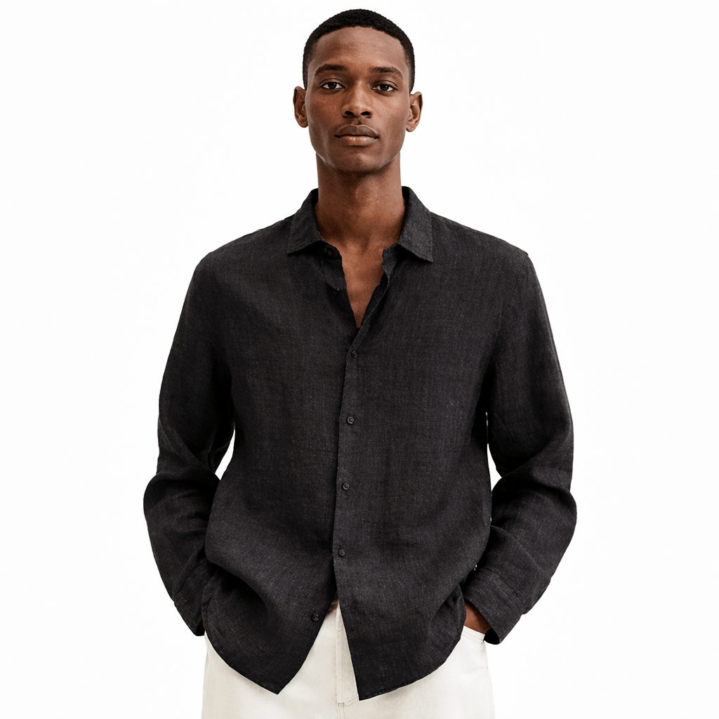 Coleeast-London Black / XS BENTLEY, Casual Cotton Button-Up Shirt