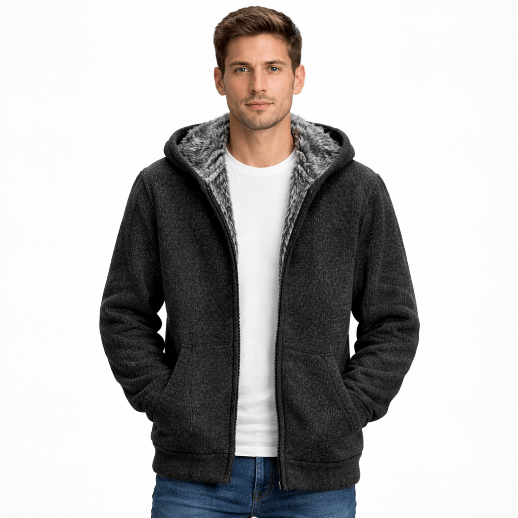 Coleeast-London Black / XS BRADLEY, Hooded Zip Knit Coat