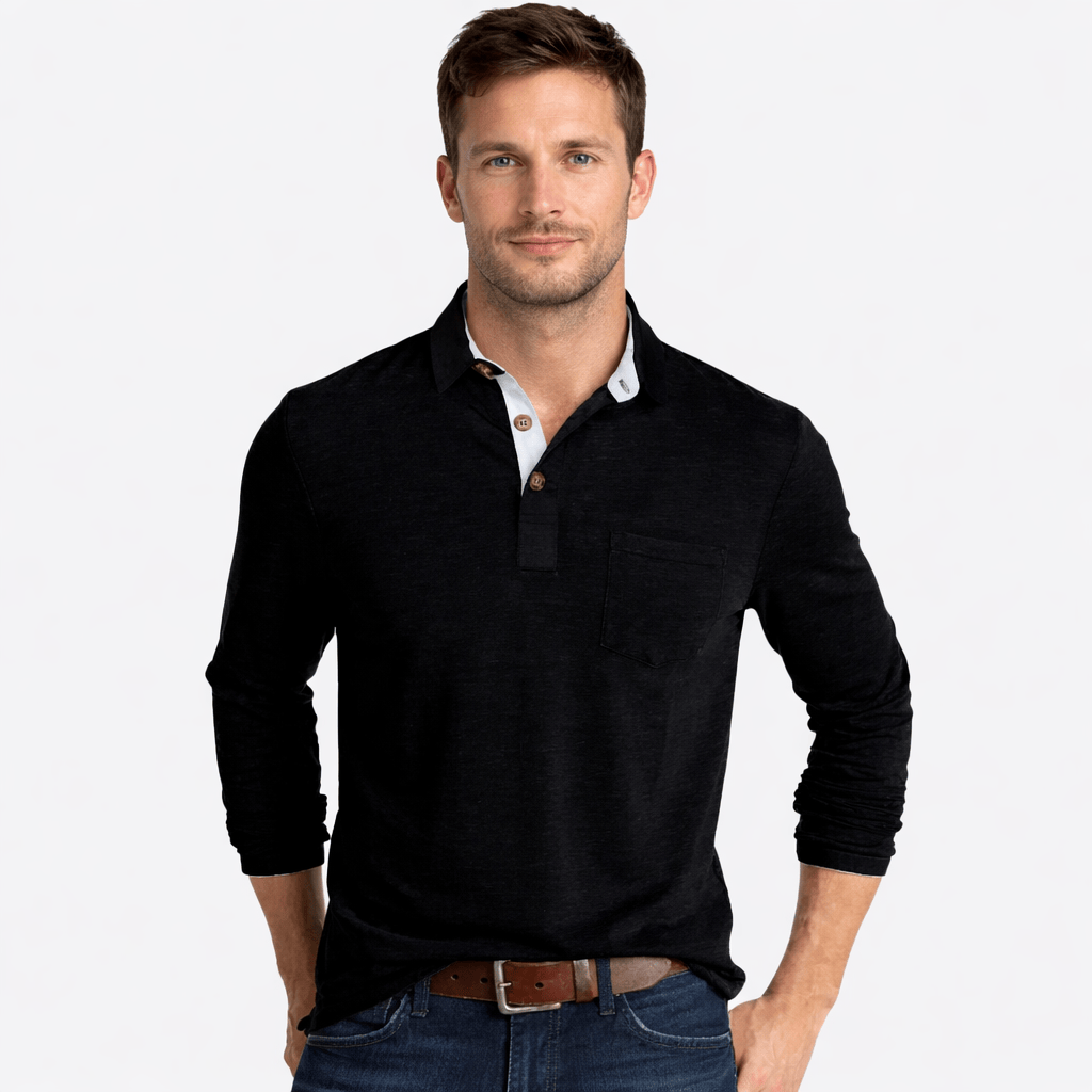 Coleeast-London Black / XS BRENNAN, Breathable Solid Polo Shirt