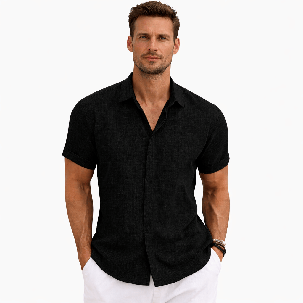 Coleeast-London Black / XS BRIAN, Casual Short Sleeve Shirt