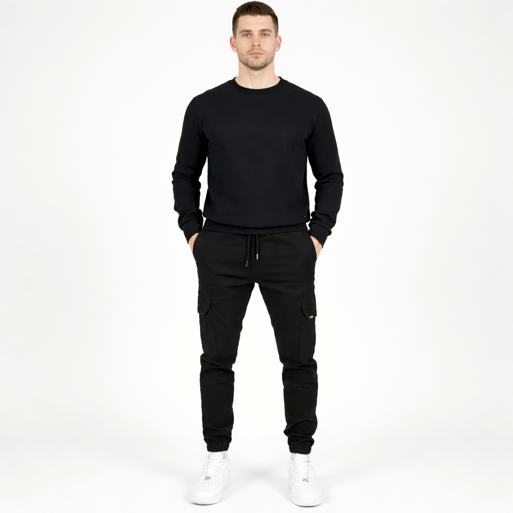 Coleeast-London Black / XS CLARK, Cotton Harem Pants Elastic Waist