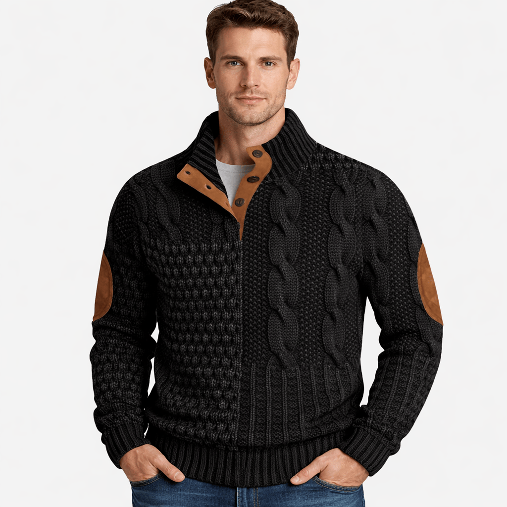 Coleeast-London Black / XS CLYDE, Patchwork Loose Fit Sweatshirt