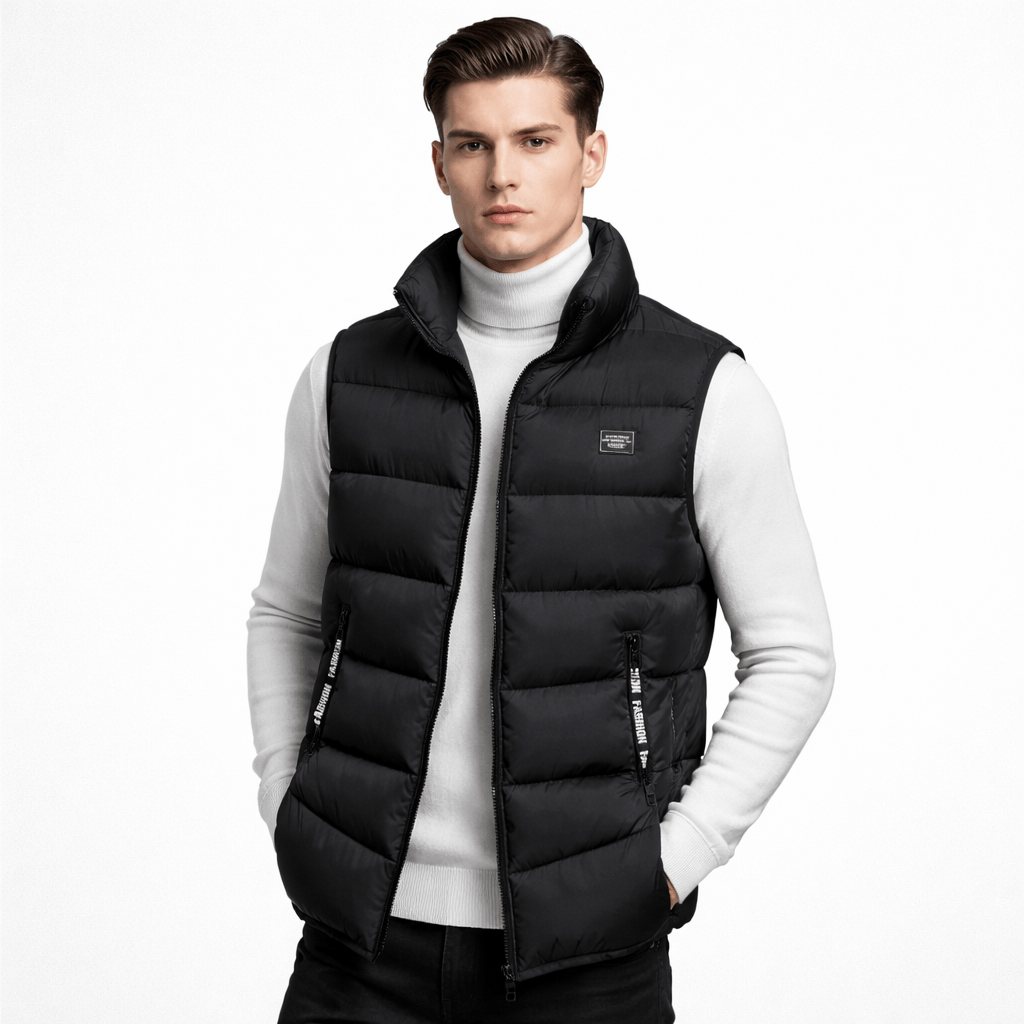Coleeast London Black / XS COLIN, Zip-Up Mandarin Collar Vest