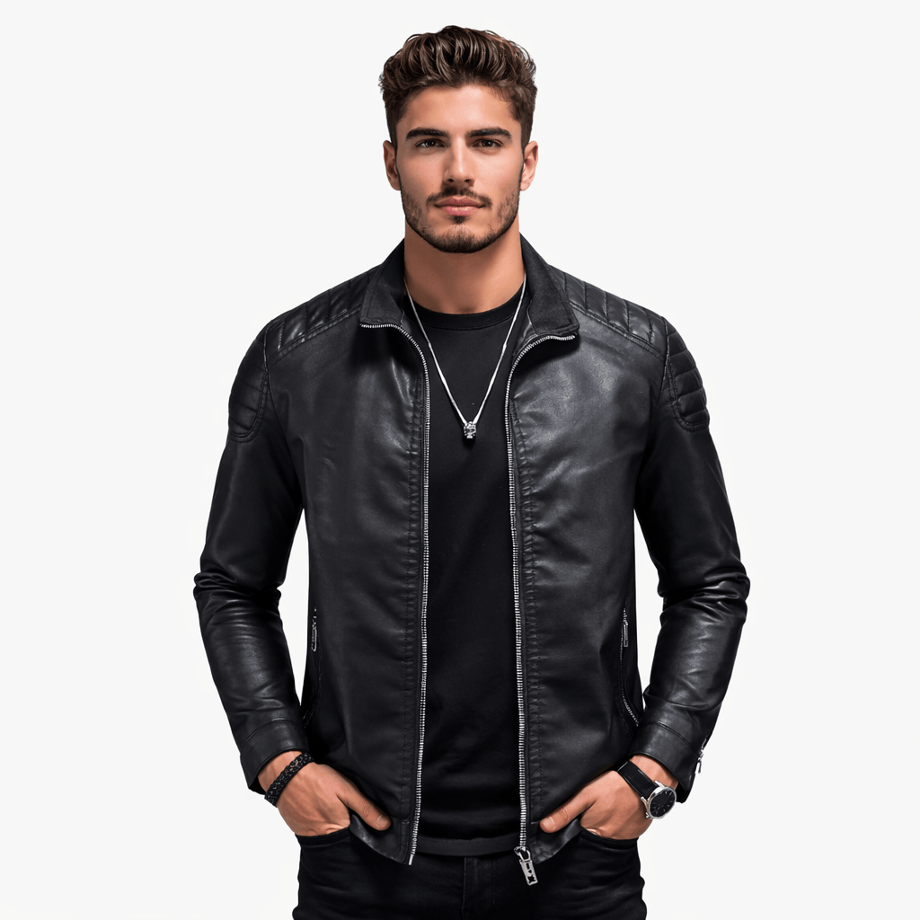 Coleeast-London Black / XS DEVON, Faux Leather Zip-Up Jacket