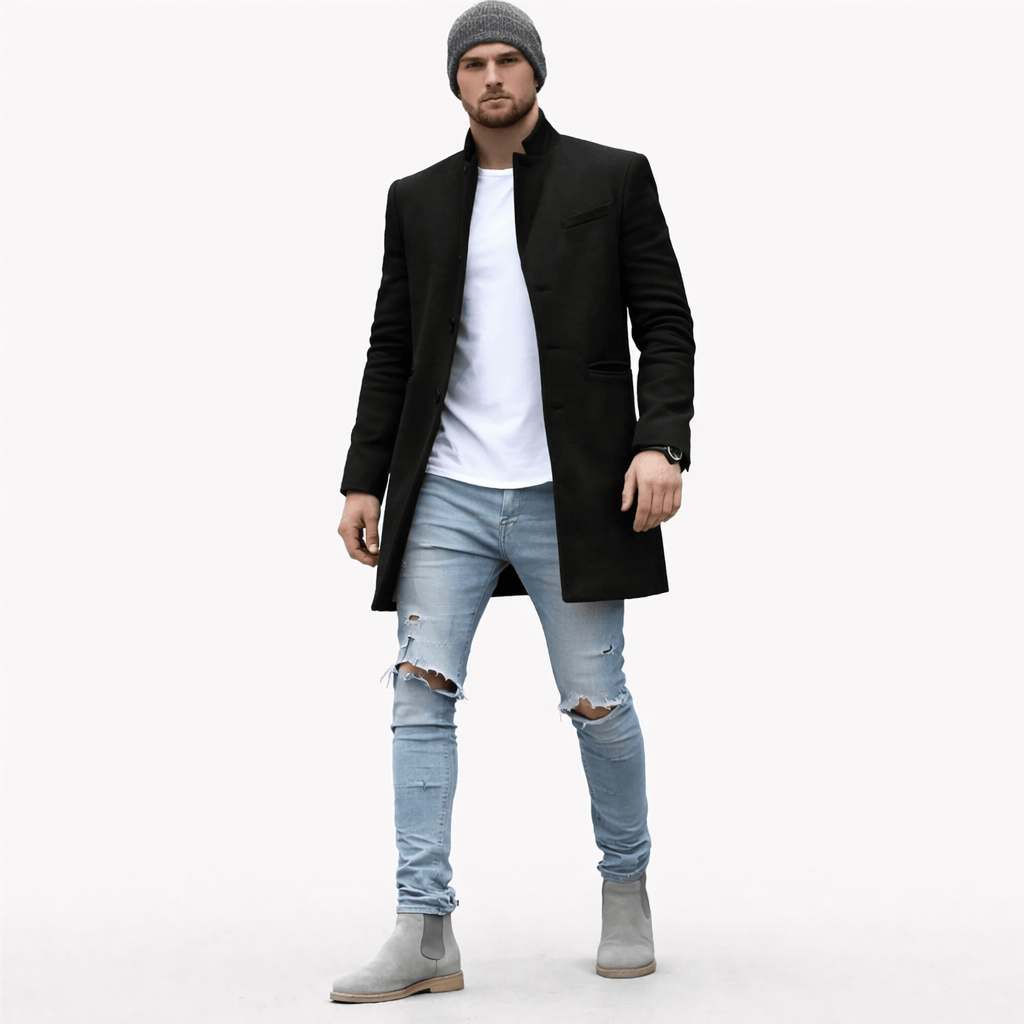 Coleeast-London Black / XS DUKE, Round Neck Button Trench