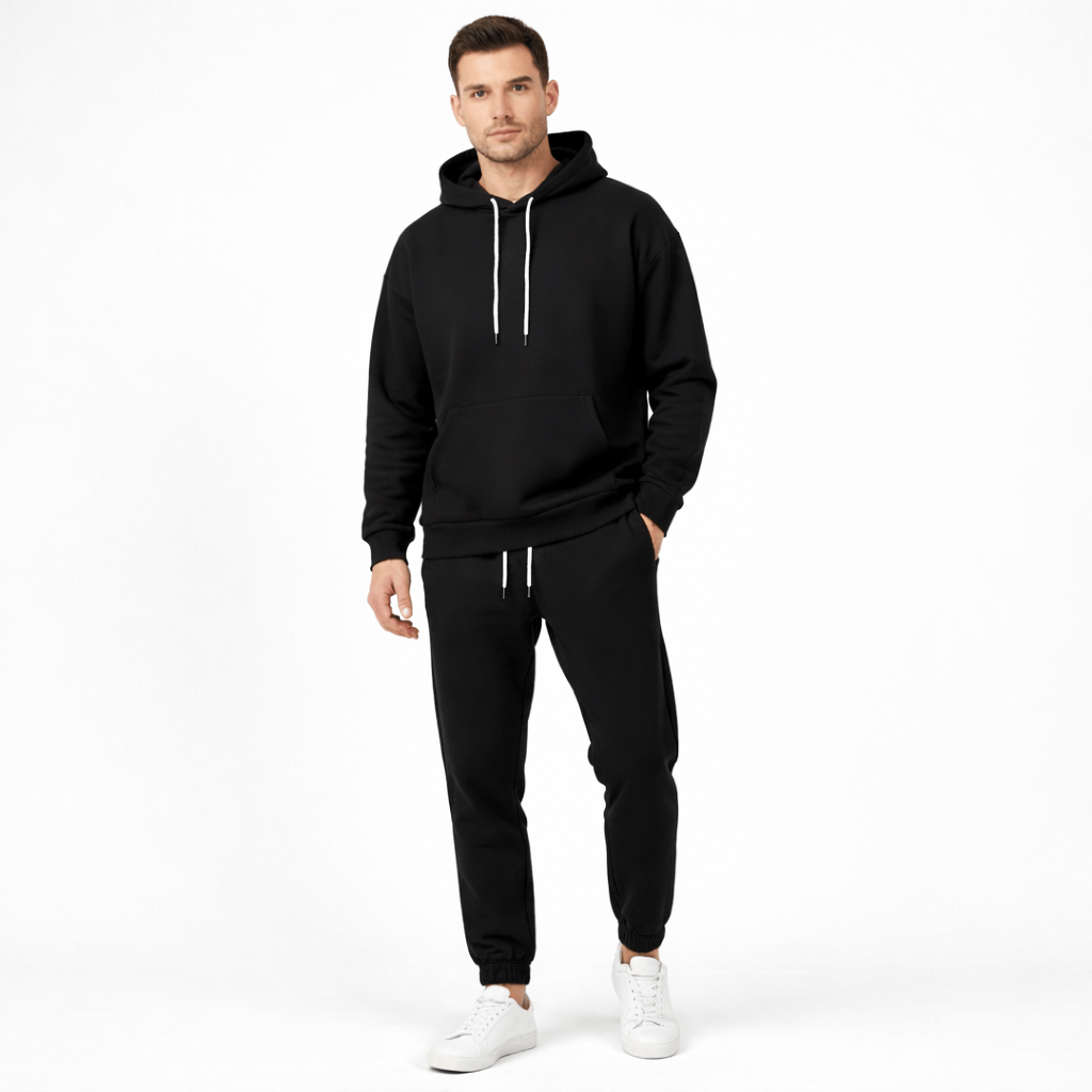 Coleeast-London Black / XS EDWARD, V-Neck Cotton Blend Tracksuit