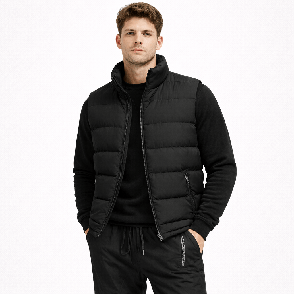 Coleeast London Black / XS ENZO Zip-Up Turtleneck Vest
