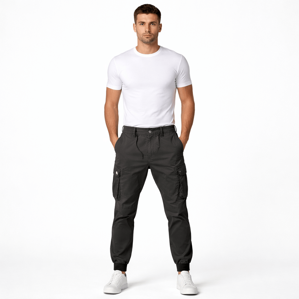 Coleeast-London Black / XS ETHAN, Cotton Cargo Pants Regular Fit