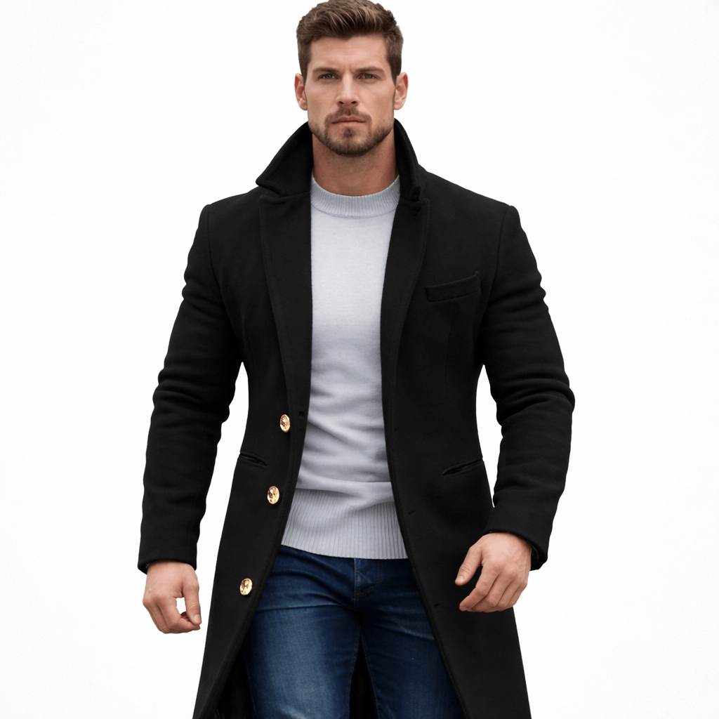 Coleeast London Black / XS GEORGE Long Wool Blend Coat