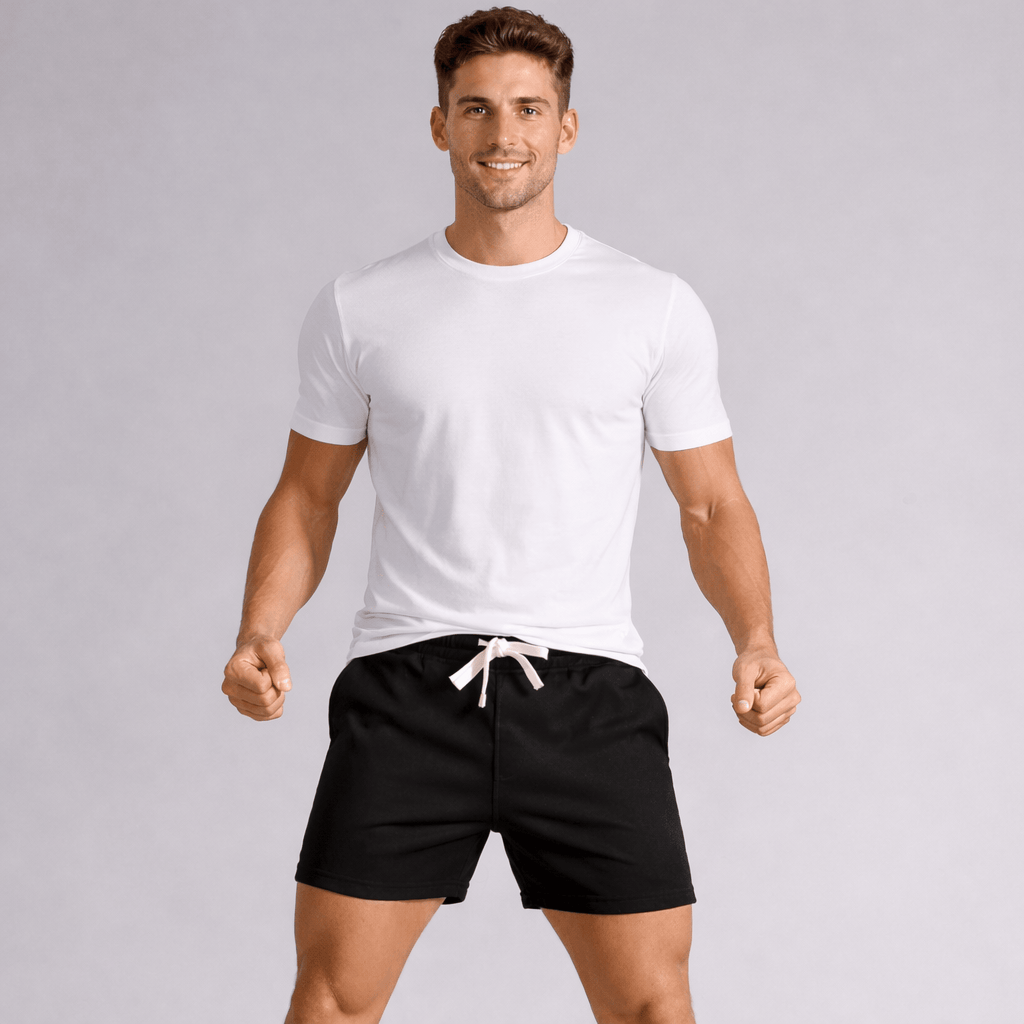 Coleeast-London Black / XS GLENN, Cotton Drawstring Gym Shorts