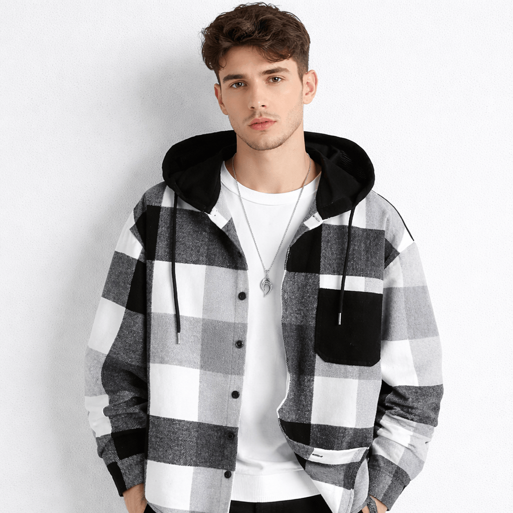 Coleeast-London Black / XS IRVING, Plaid Casual Long Sleeve Shirt