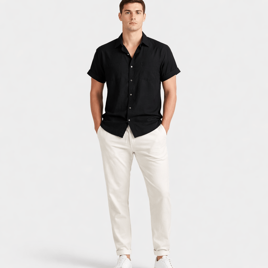 Coleeast-London Black / XS KIAN, Cotton Linen Two Piece Set