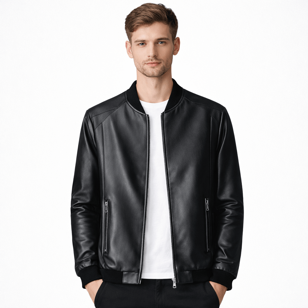 Coleeast-London Black / XS LEVI, Casual Synthetic Leather Jacket