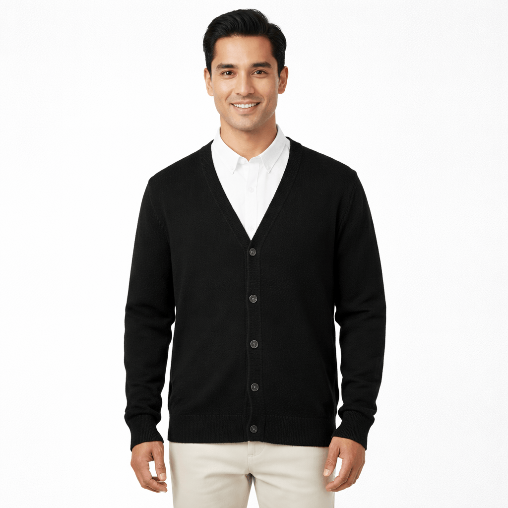 Coleeast-London Black / XS LLOYD, V-Neck Button Knit Coat