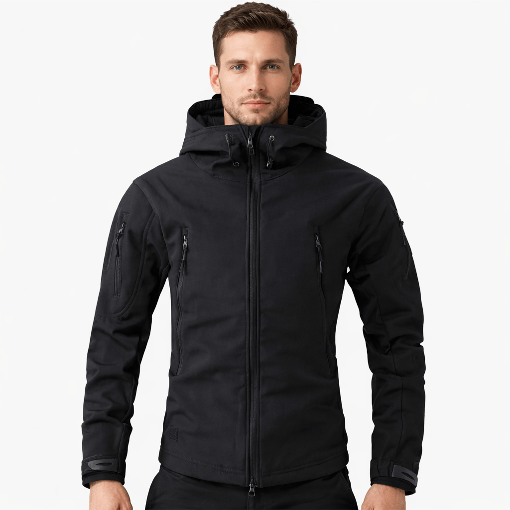 Coleeast-London Black / XS MAX, Hooded Zip-Up Fleece Jacket