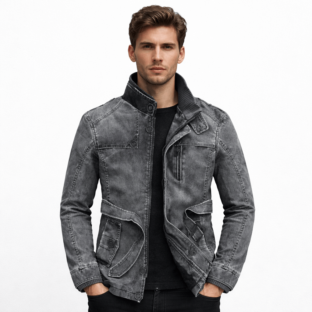 Coleeast-London Black / XS OTIS, Slim Faux Leather Jacket