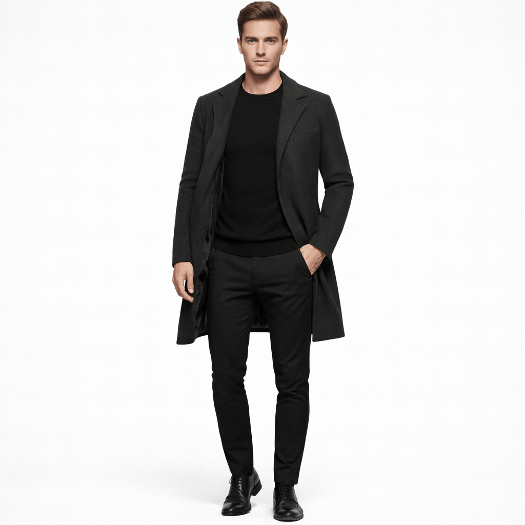 Coleeast-London Black / XS RICHARD, Single Breasted Solid Trench Coat