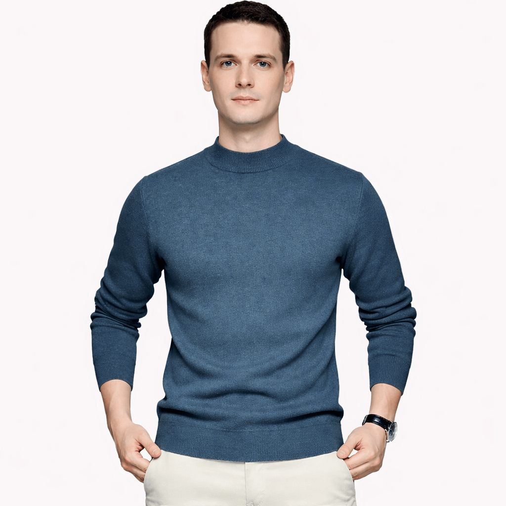 Coleeast-London Blue / XS ADAM, Mock Neck Casual Sweater