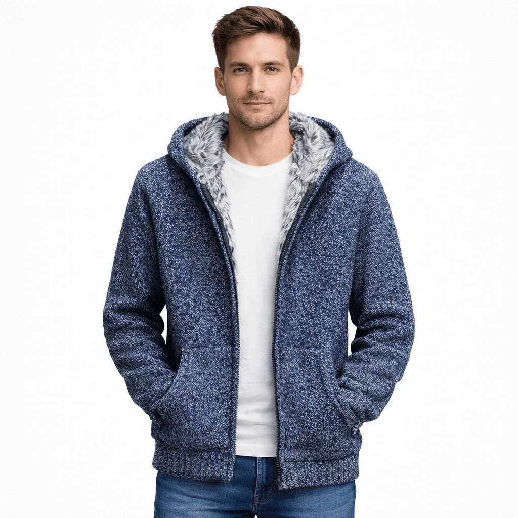 Coleeast-London Blue / XS BRADLEY, Hooded Zip Knit Coat