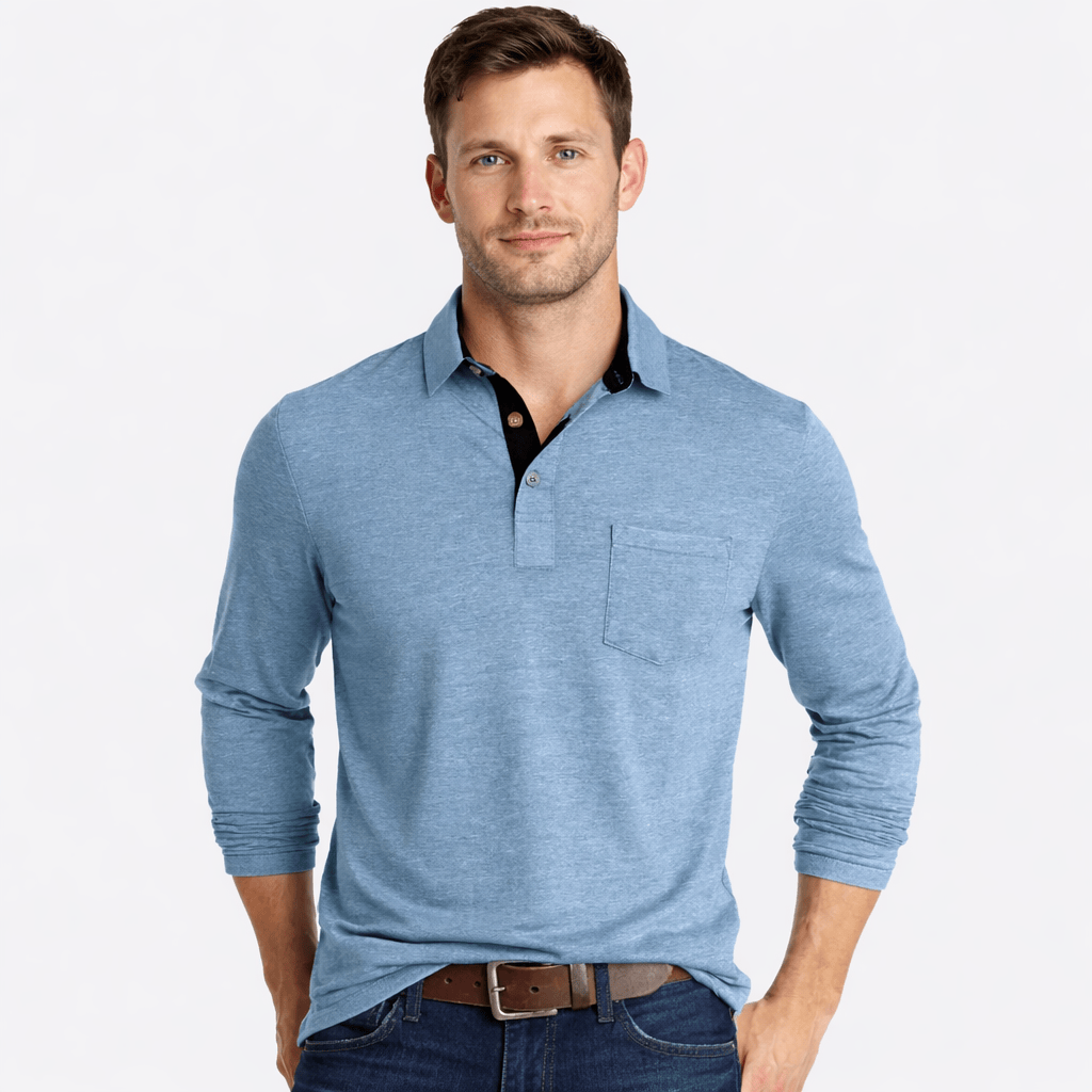 Coleeast-London Blue / XS BRENNAN, Breathable Solid Polo Shirt