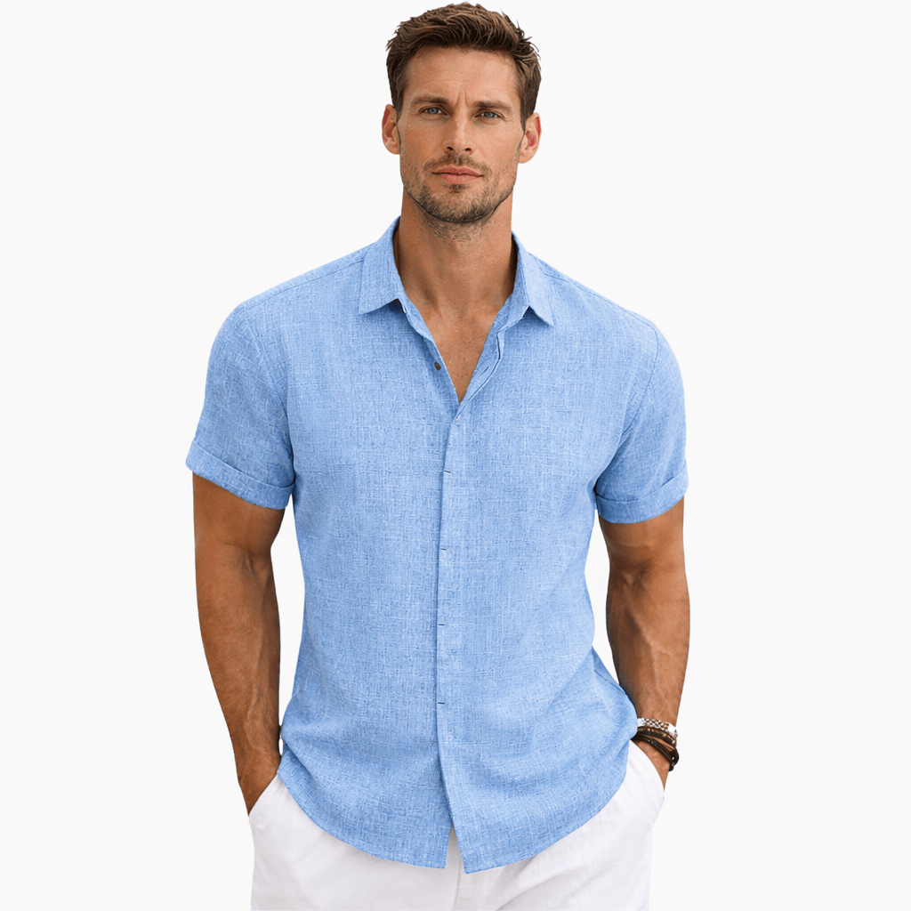 Coleeast-London Blue / XS BRIAN, Casual Short Sleeve Shirt