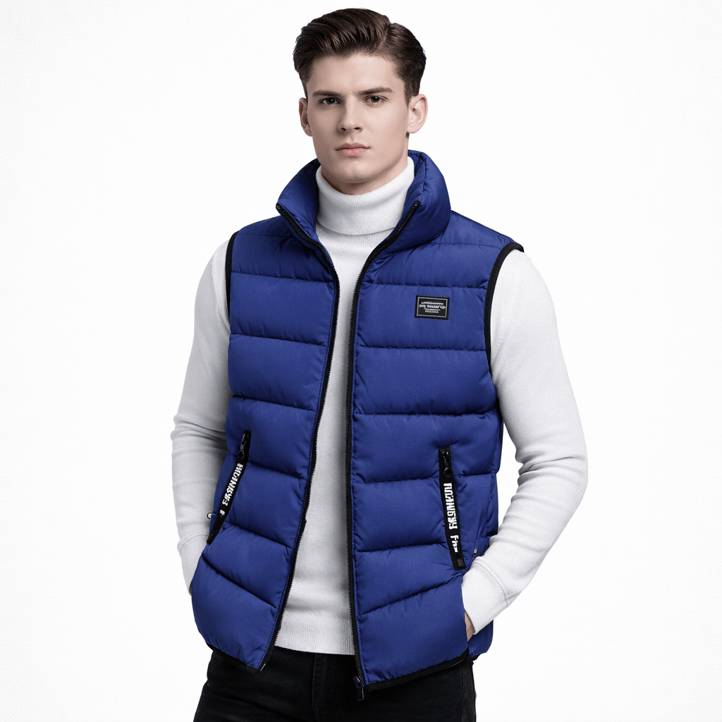 Coleeast London Blue / XS COLIN, Zip-Up Mandarin Collar Vest