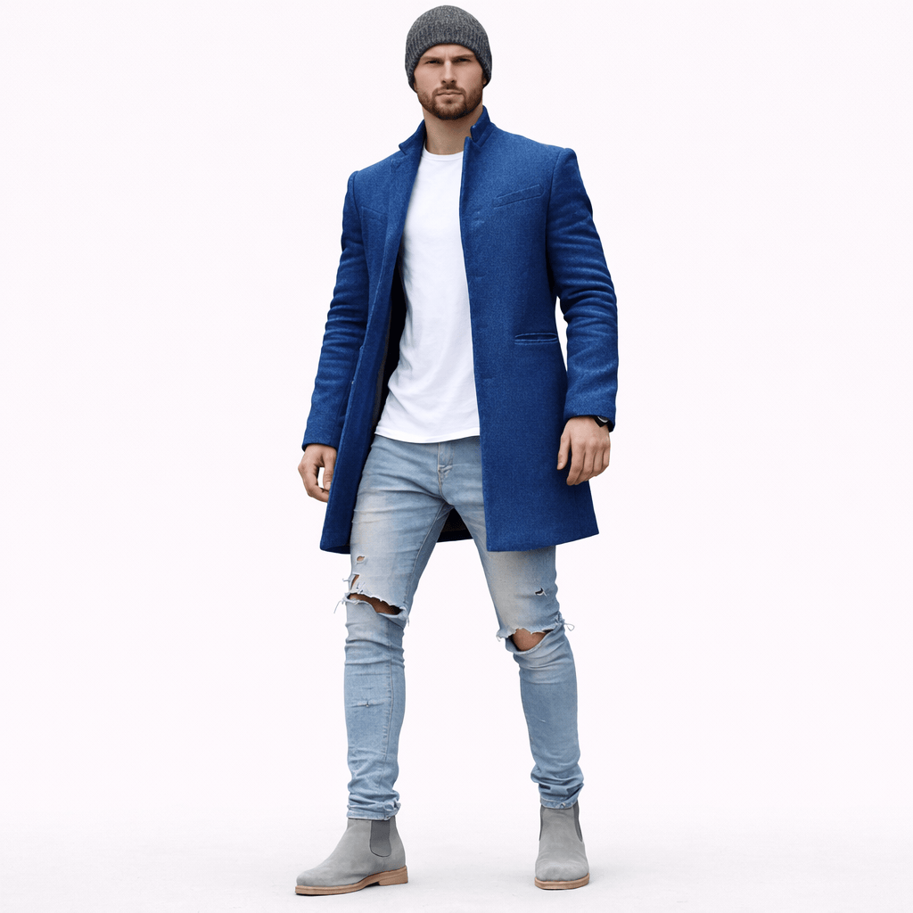 Coleeast-London Blue / XS DUKE, Round Neck Button Trench