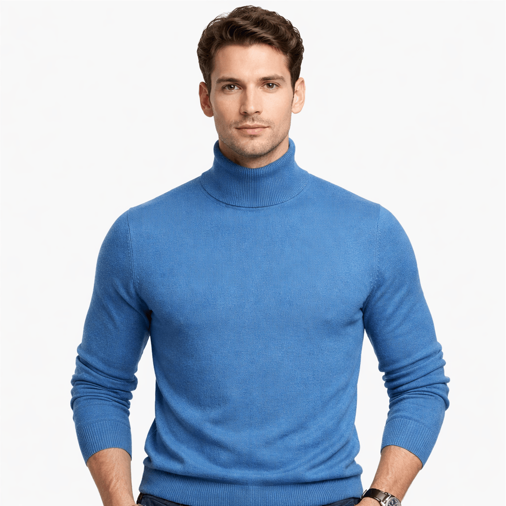 Coleeast-London Blue / XS EDGAR, Turtleneck Rayon Sweater