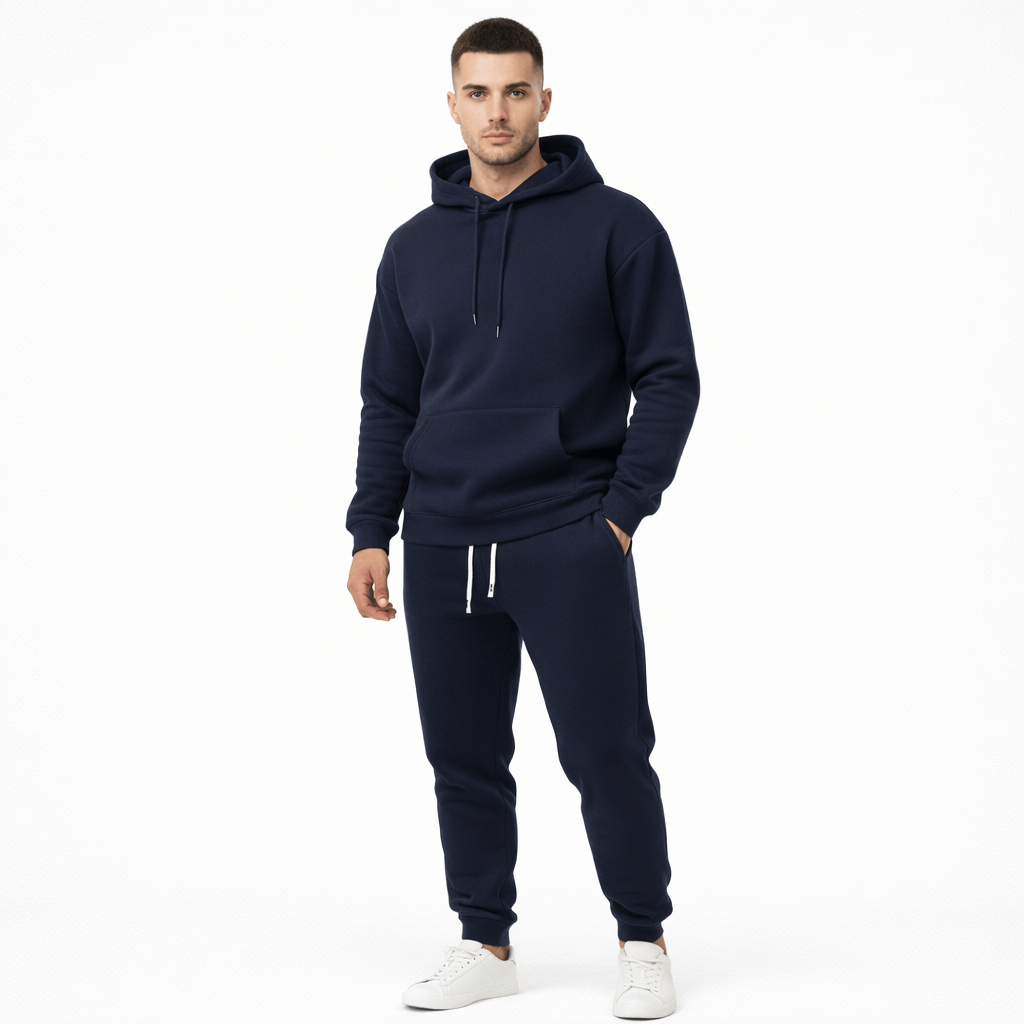 Coleeast-London Blue / XS EDWARD, V-Neck Cotton Blend Tracksuit