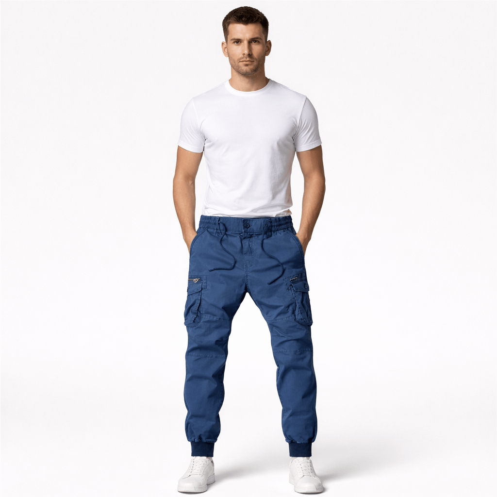 Coleeast-London Blue / XS ETHAN, Cotton Cargo Pants Regular Fit