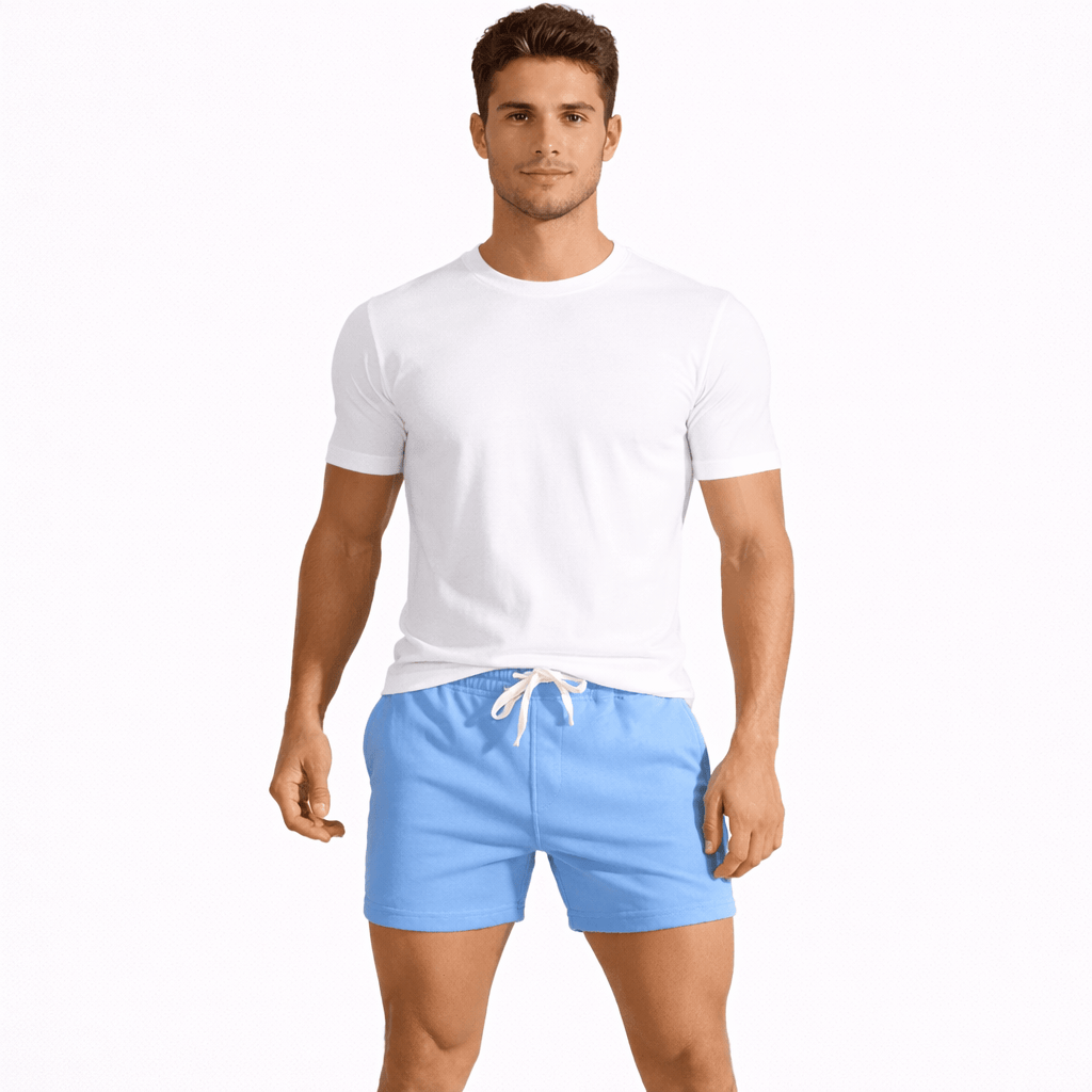 Coleeast-London Blue / XS GLENN, Cotton Drawstring Gym Shorts