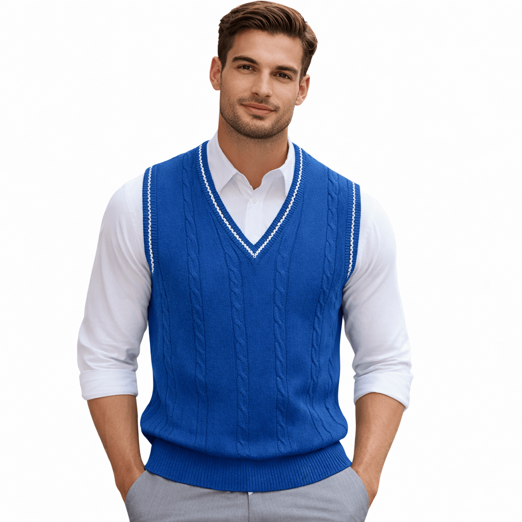 Coleeast London Blue / XS MATT V-Neck Knit Vest
