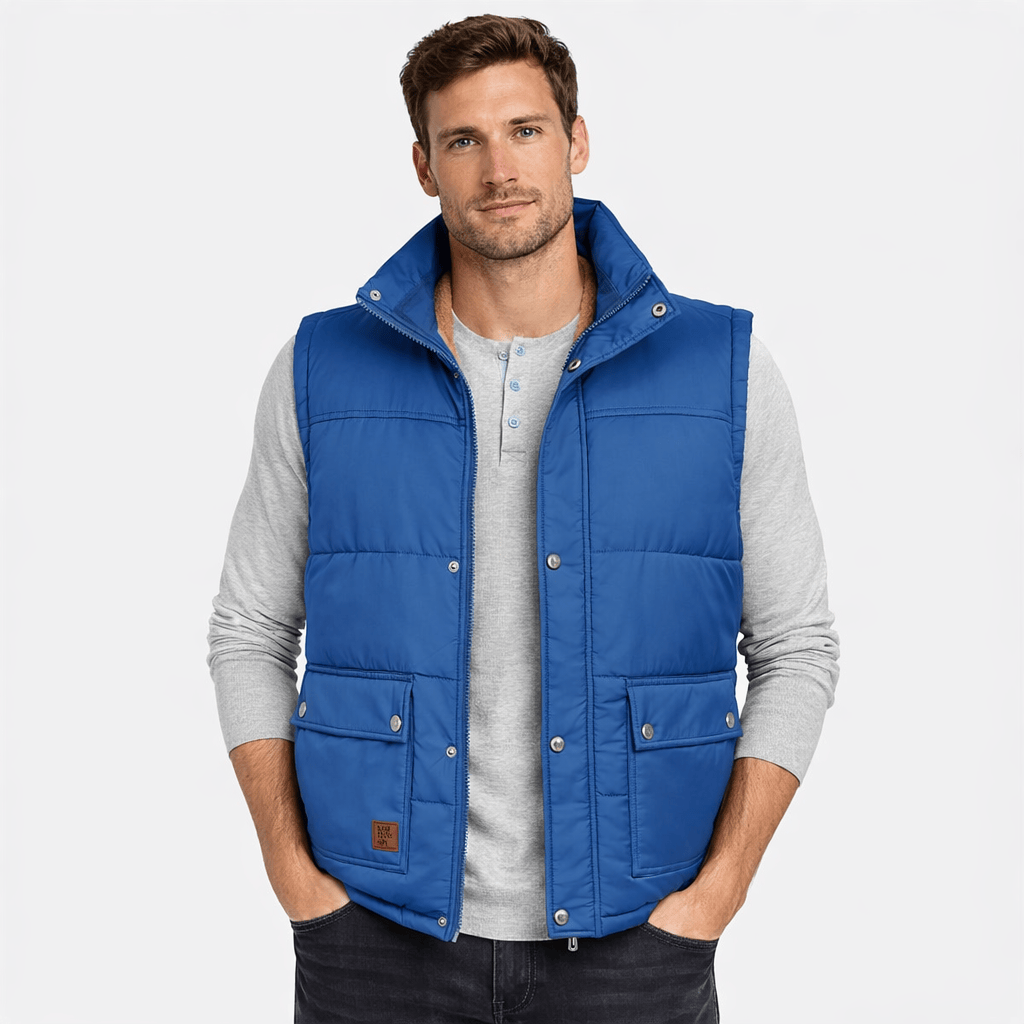 Coleeast-London Blue / XS NEWTON, Padded Cotton Slim Fit Vest