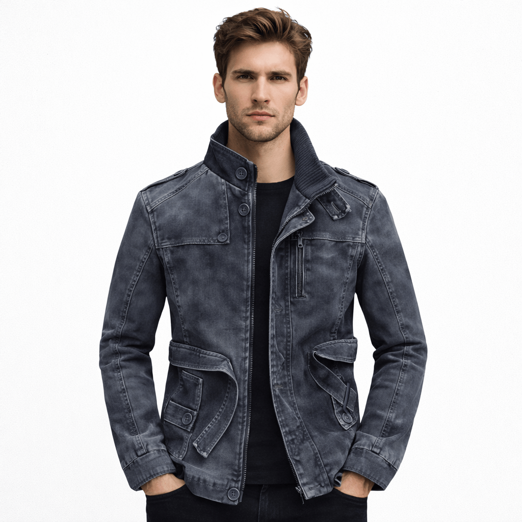 Coleeast-London Blue / XS OTIS, Slim Faux Leather Jacket