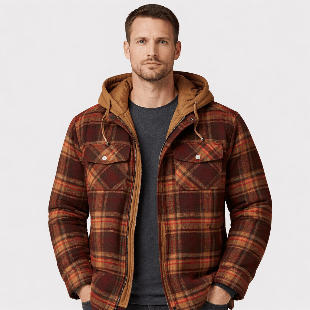 Coleeast-London Brown / XS ALFRED, Hooded Printed Jacket